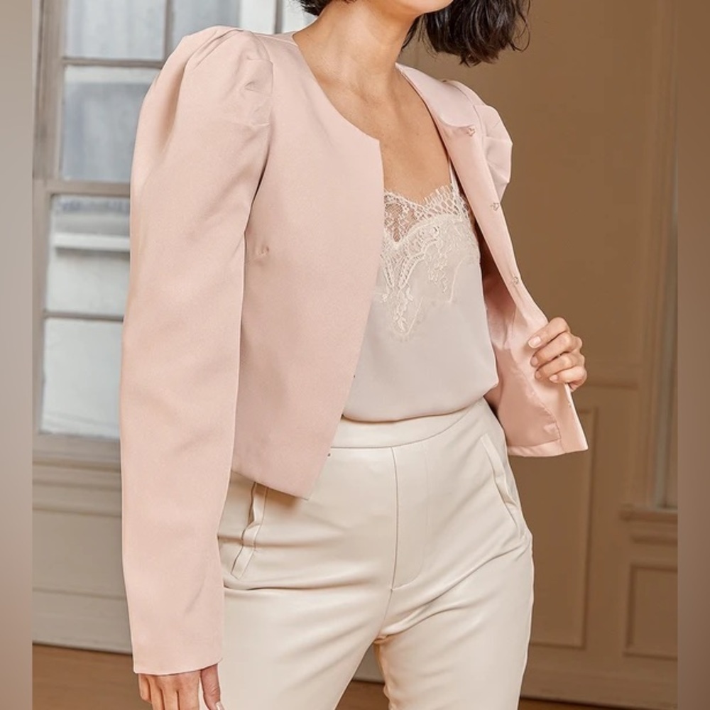 Lulus Windsor beige business office long sleeve blazer jacket size xs NWT
